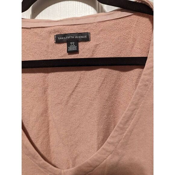 Saks Fifth Avenue v-neck peplum blush top size Large - Picture 3 of 4